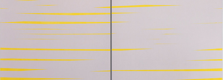 Barbara Höller: „Recall 01”, 2019<br />
	Acryl und Lack auf Aludibond, zweiteilig, transformierbar, 100 x 100 cm; Foto Höller @ bildrecht